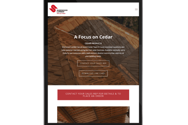 Sherwood Lumber website and brand design by MOKA Creative